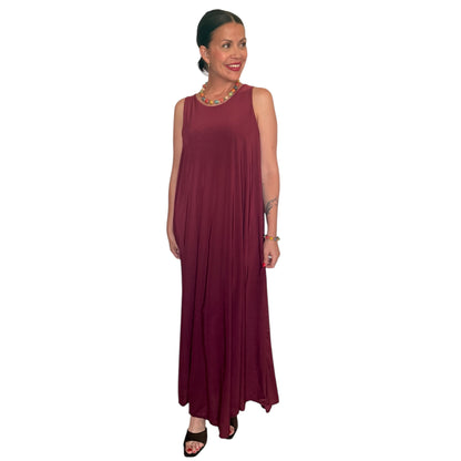 Vestido liso burdeos AMY