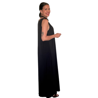 Vestido liso negro AMY