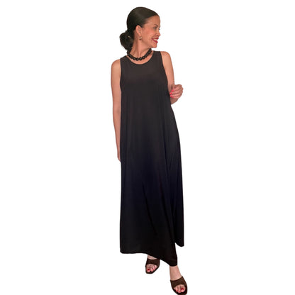 Vestido liso negro AMY