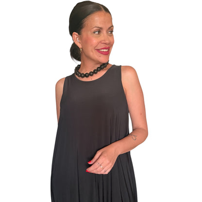 Vestido liso negro AMY