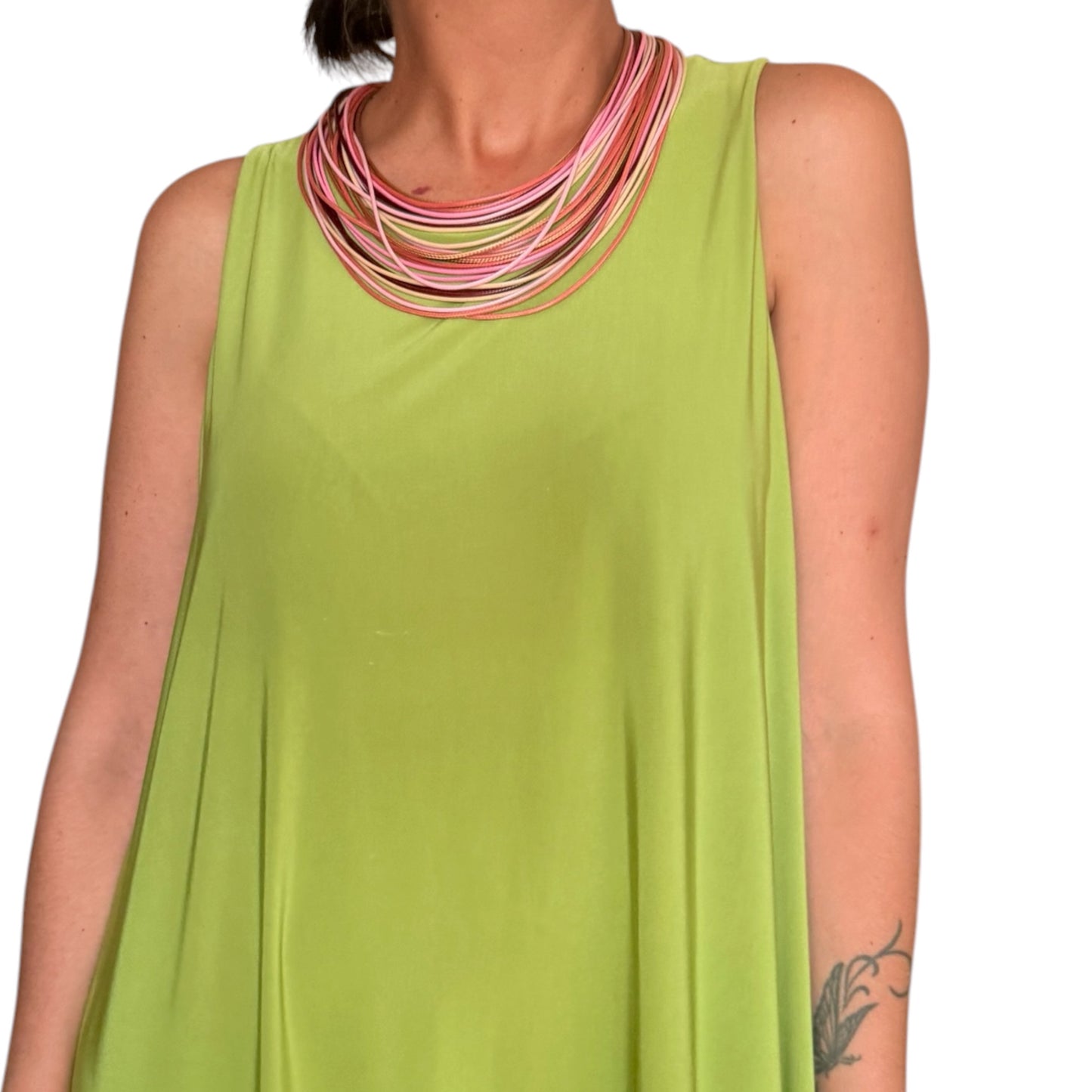 Vestido liso verde lima AMY