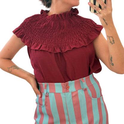 Camiseta baberola burdeos
