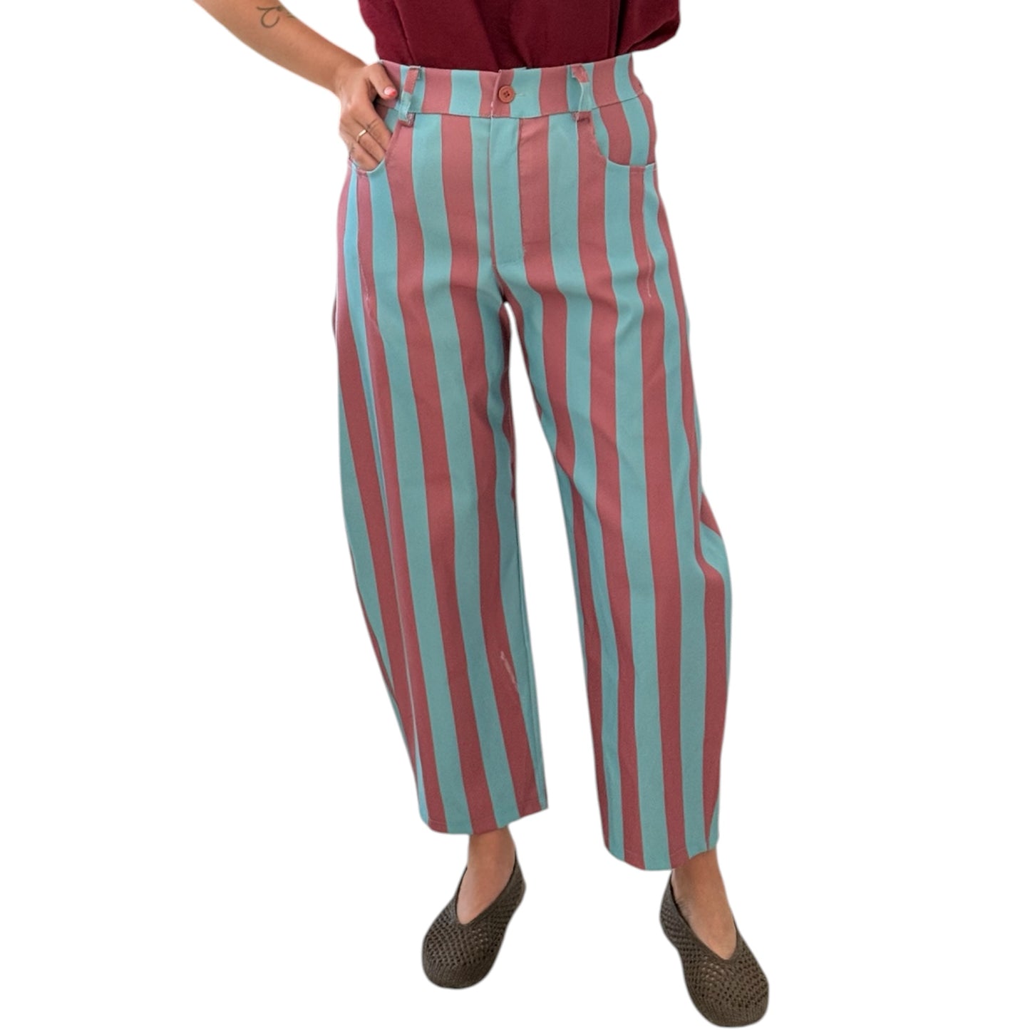 Pantalón Ballom rayas azul y rosa