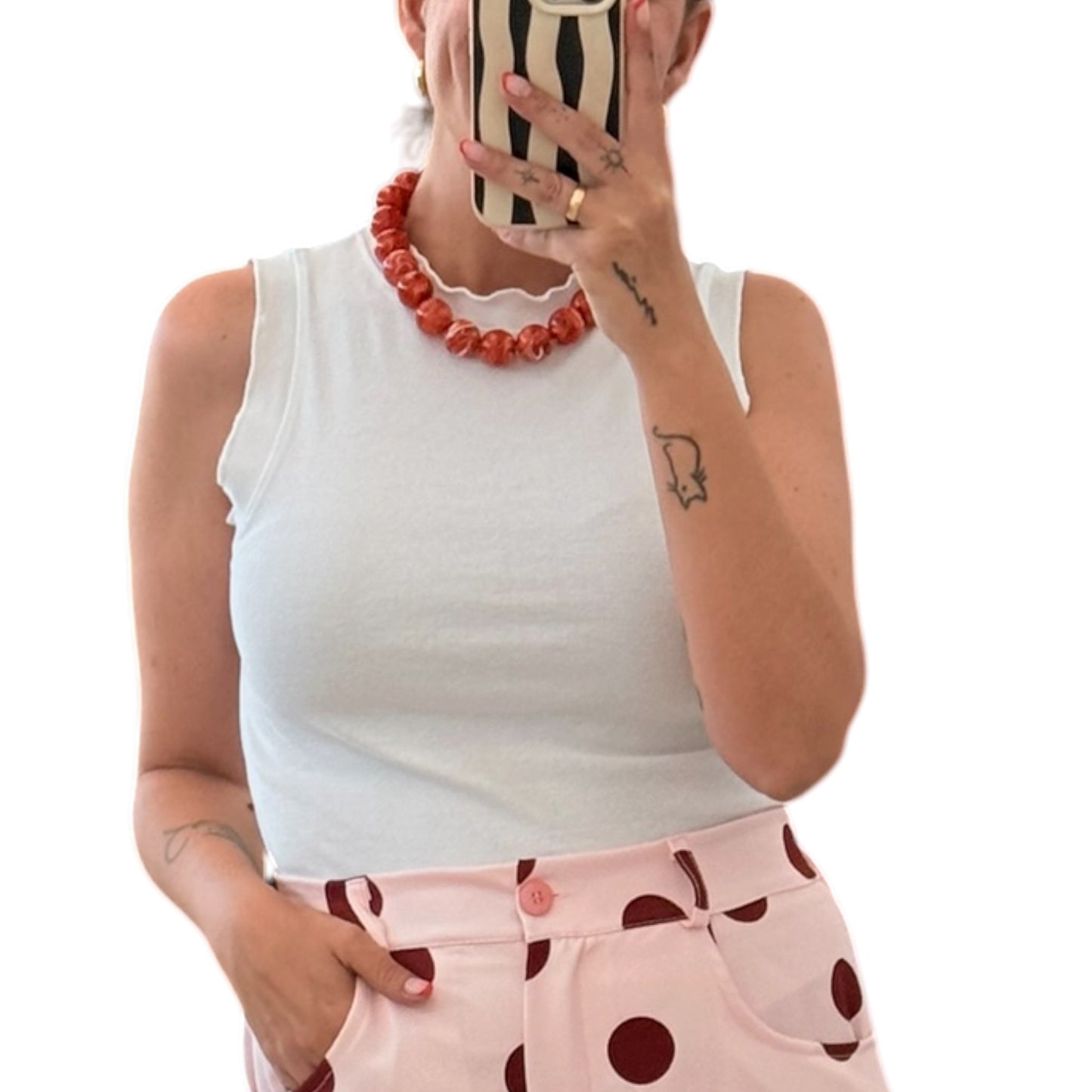 Top blanco detalles