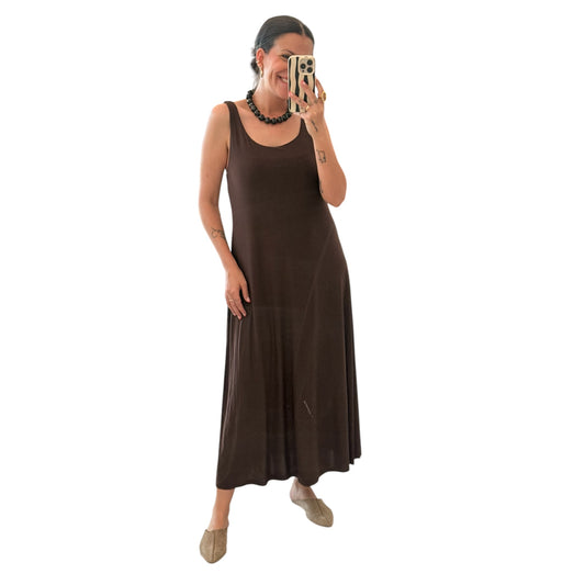 Vestido liso chocolate