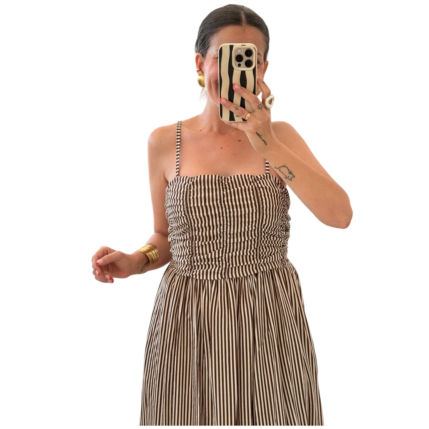 Vestido rayas chocolate