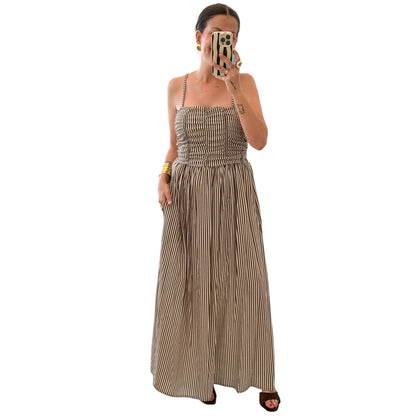 Vestido rayas chocolate