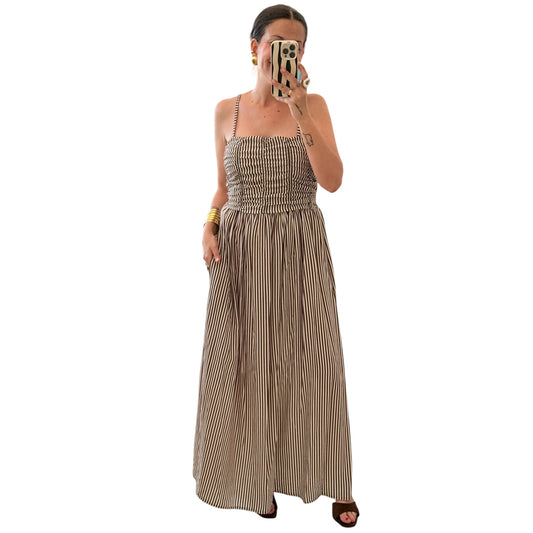 Vestido rayas chocolate