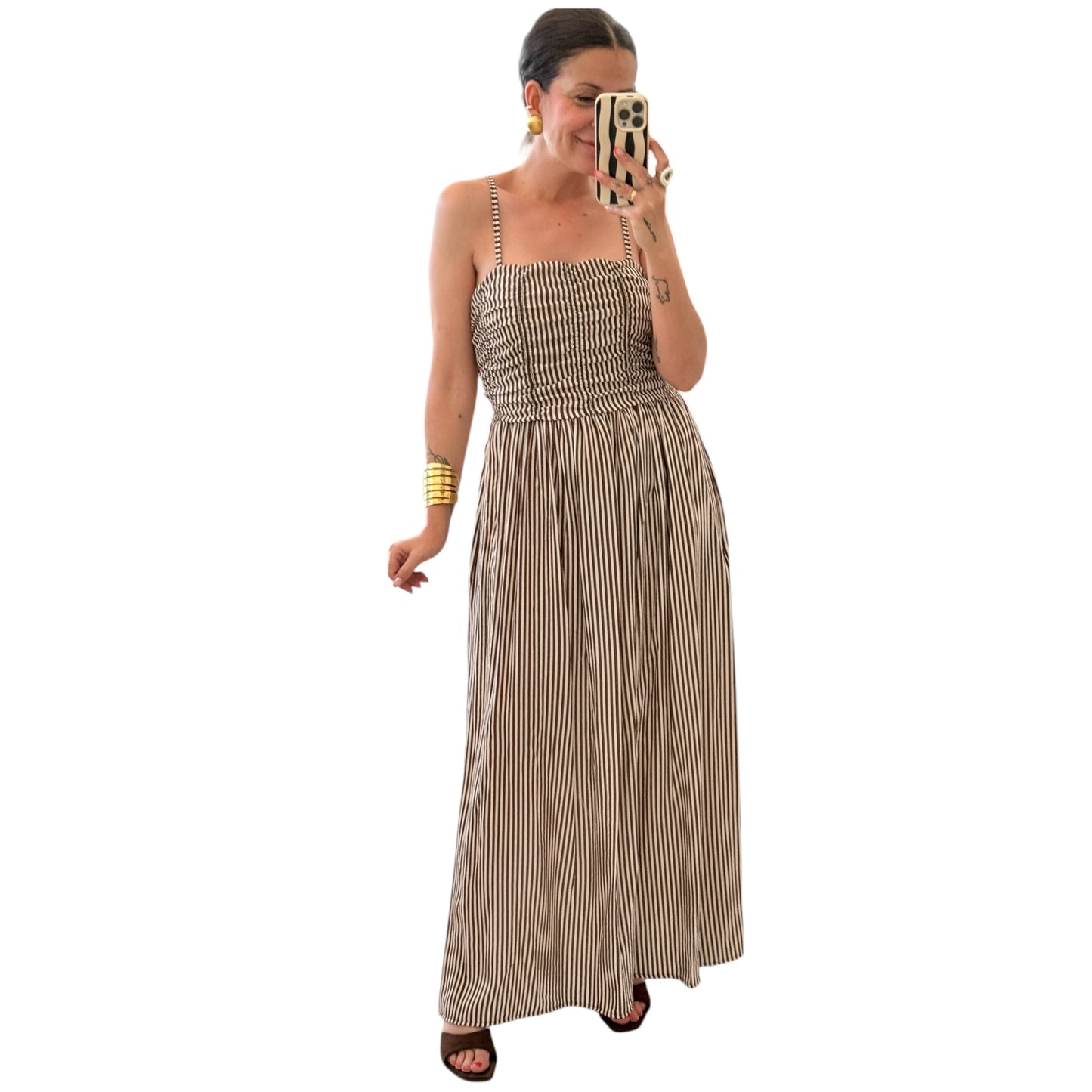 Vestido rayas chocolate