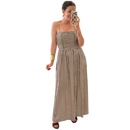 Vestido rayas chocolate