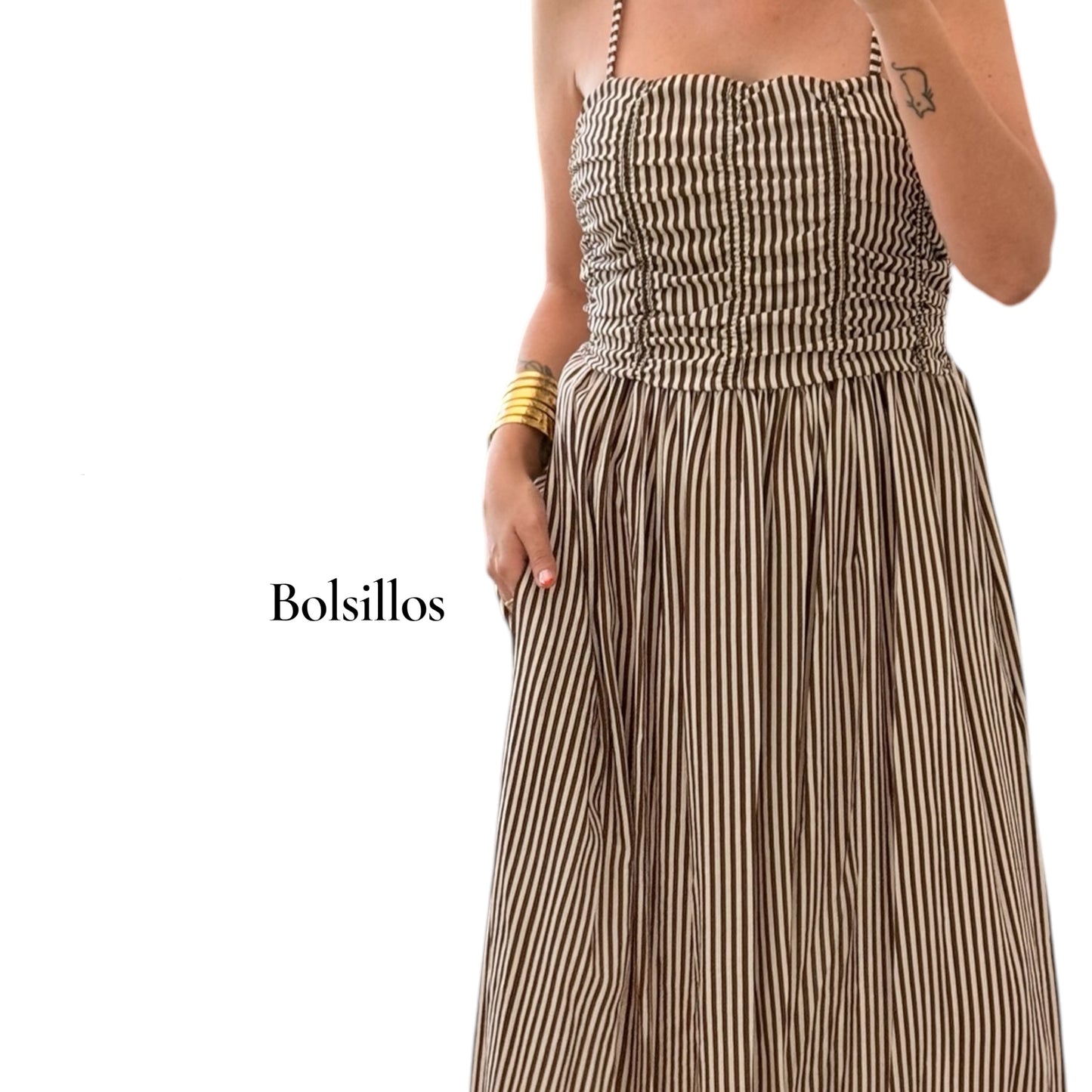 Vestido rayas chocolate