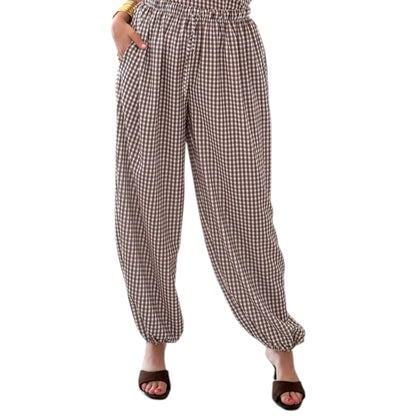 Pantalón bombacho vichy chocolate