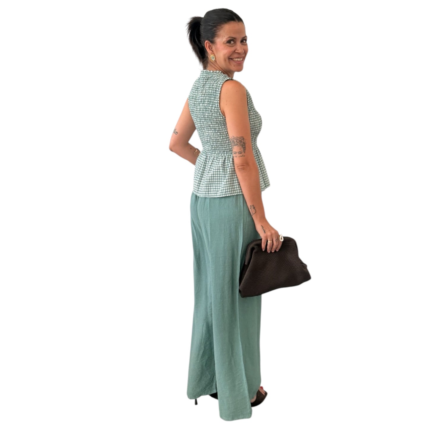 Pantalón pañuelo celeste