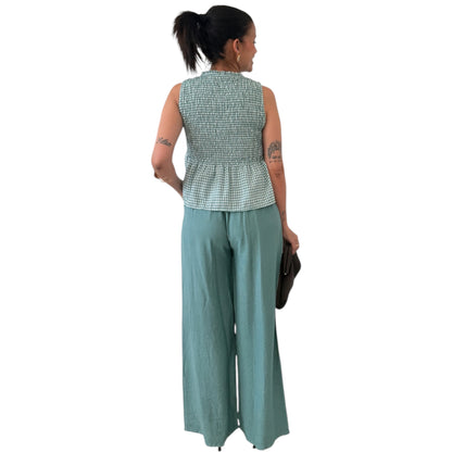 Pantalón pañuelo celeste