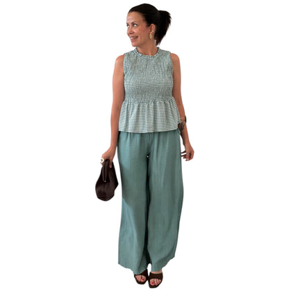 Blusa vichy azul celeste
