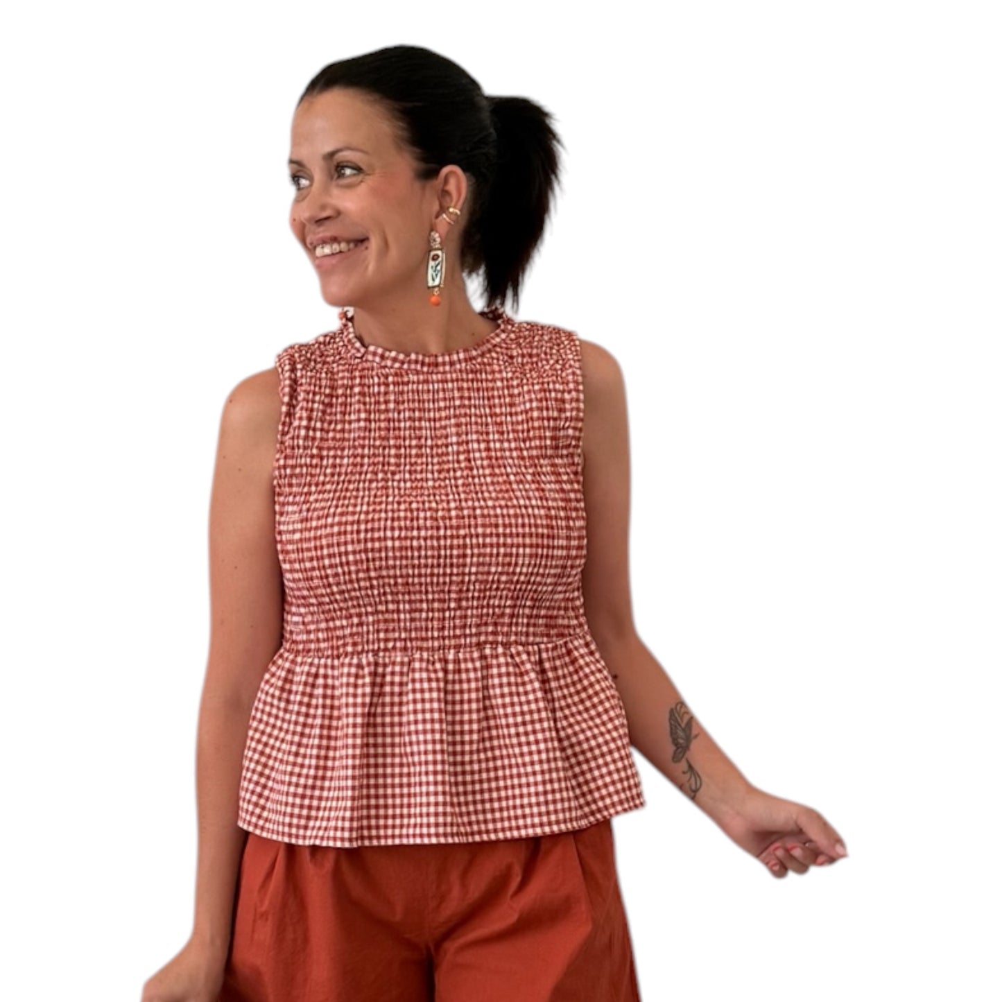 Blusa vichy teja
