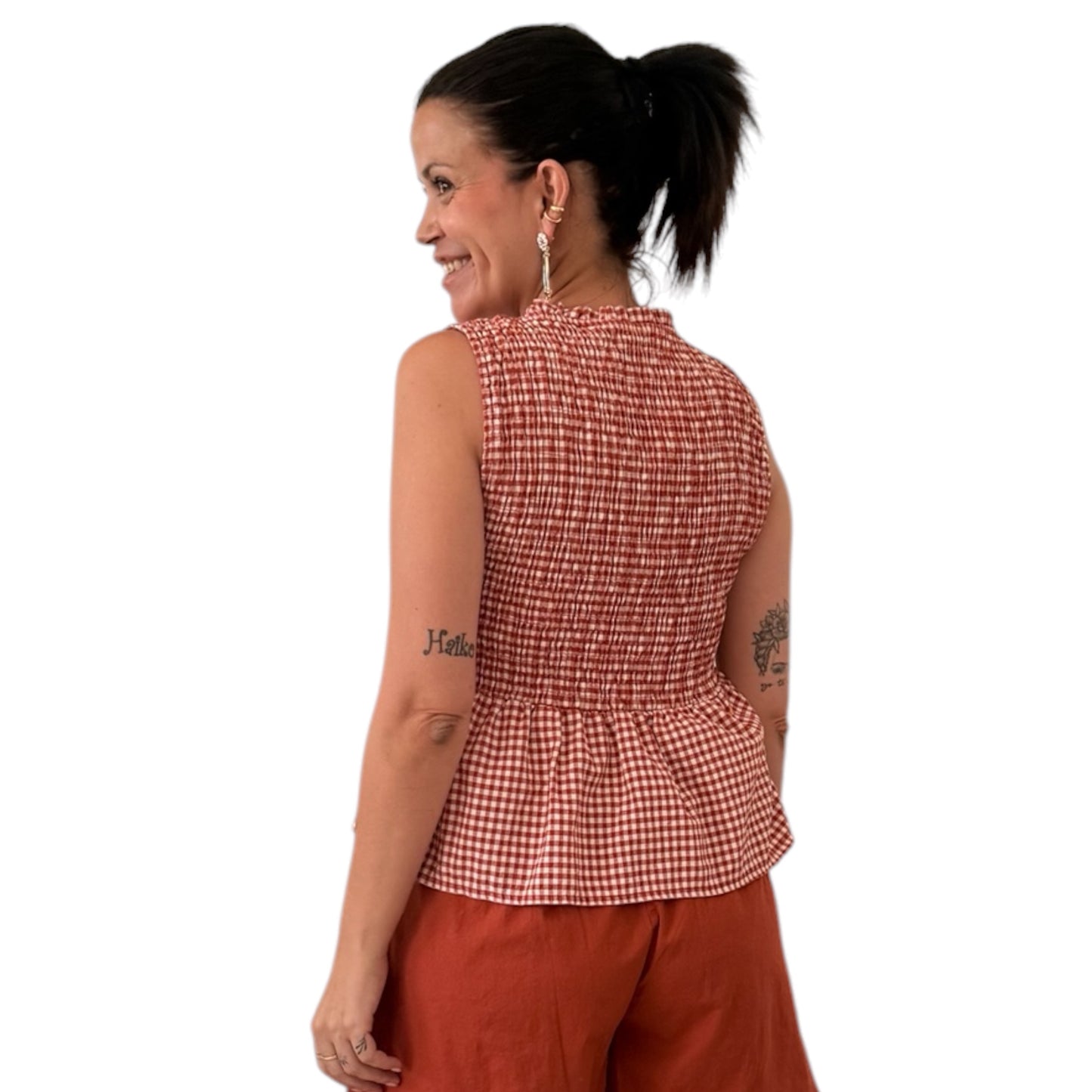 Blusa vichy teja