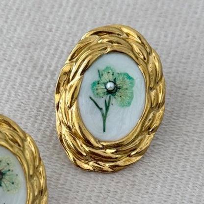 Pendiente flowers verde