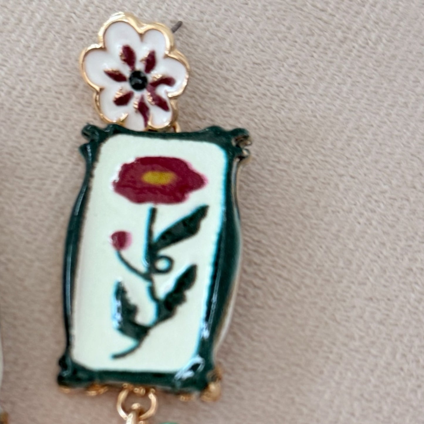 Pendientes lienzo flower