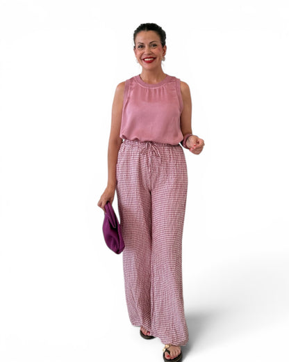 Pantalón recto rosita  vichy