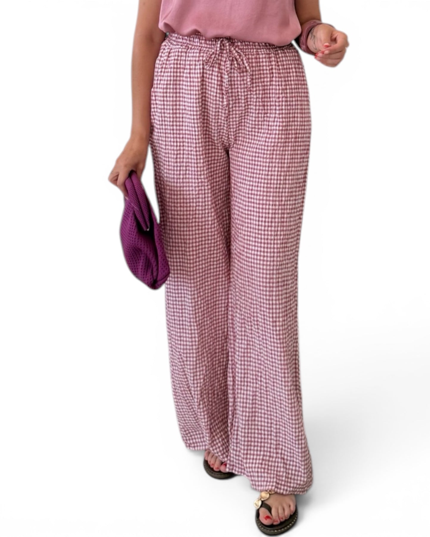 Pantalón recto rosita  vichy