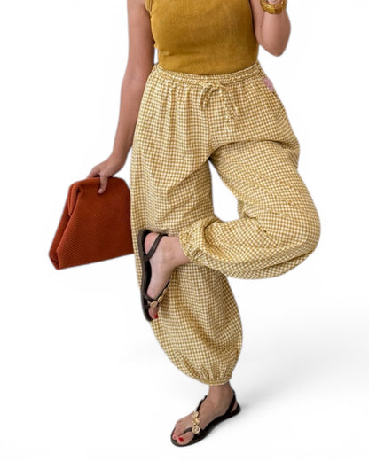 Pantalón Aladin amarillo vichy