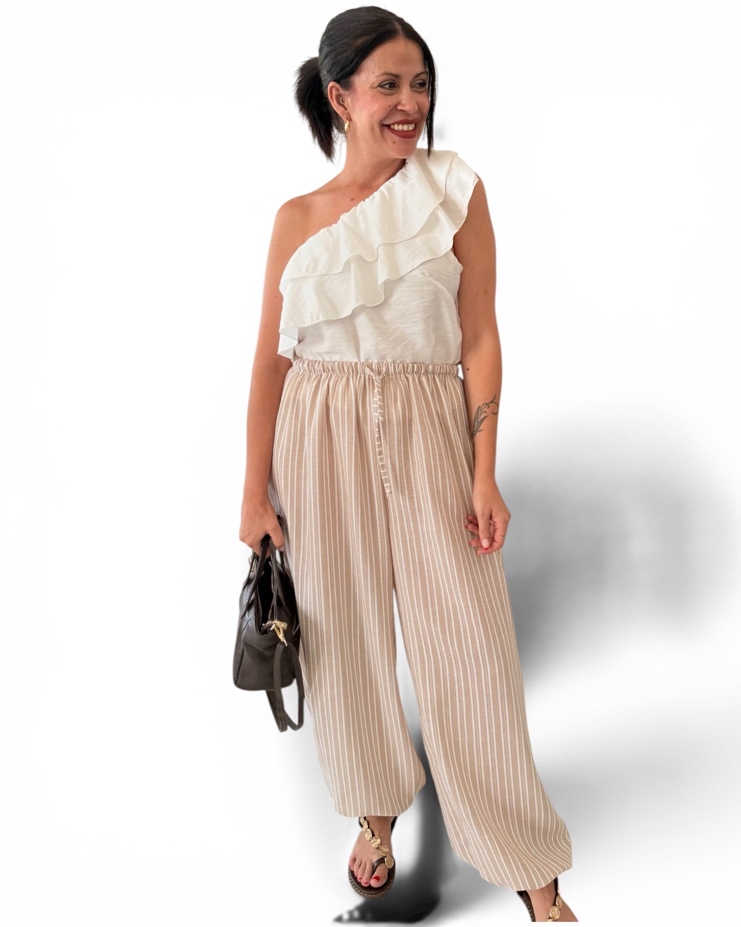 Top volantes desigual blanco