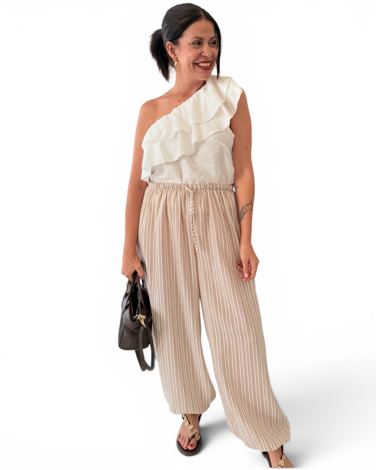 Top volantes desigual blanco