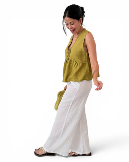 Pantalón algodón blanco