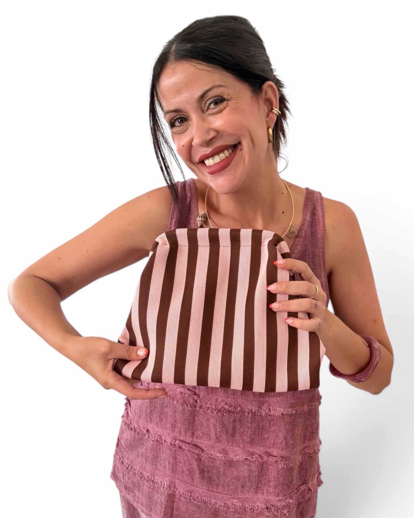 Pantalón Jaspeado lino/algodón lila