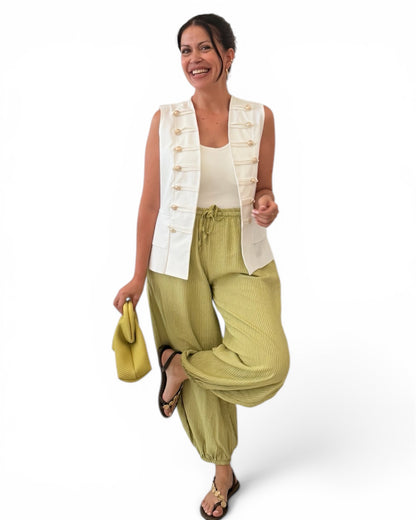 Pantalón Aladin rayas verde