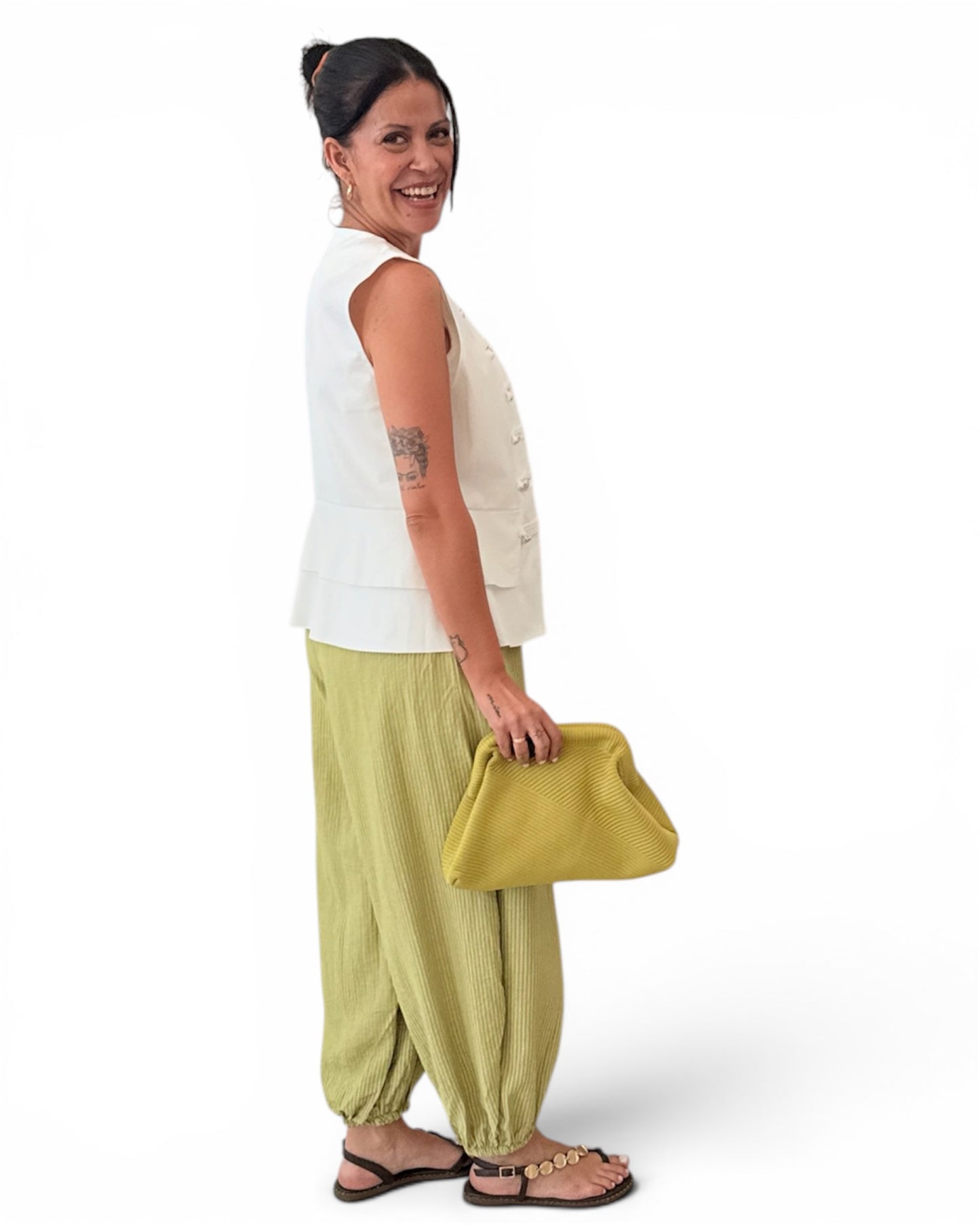 Pantalón Aladin rayas verde