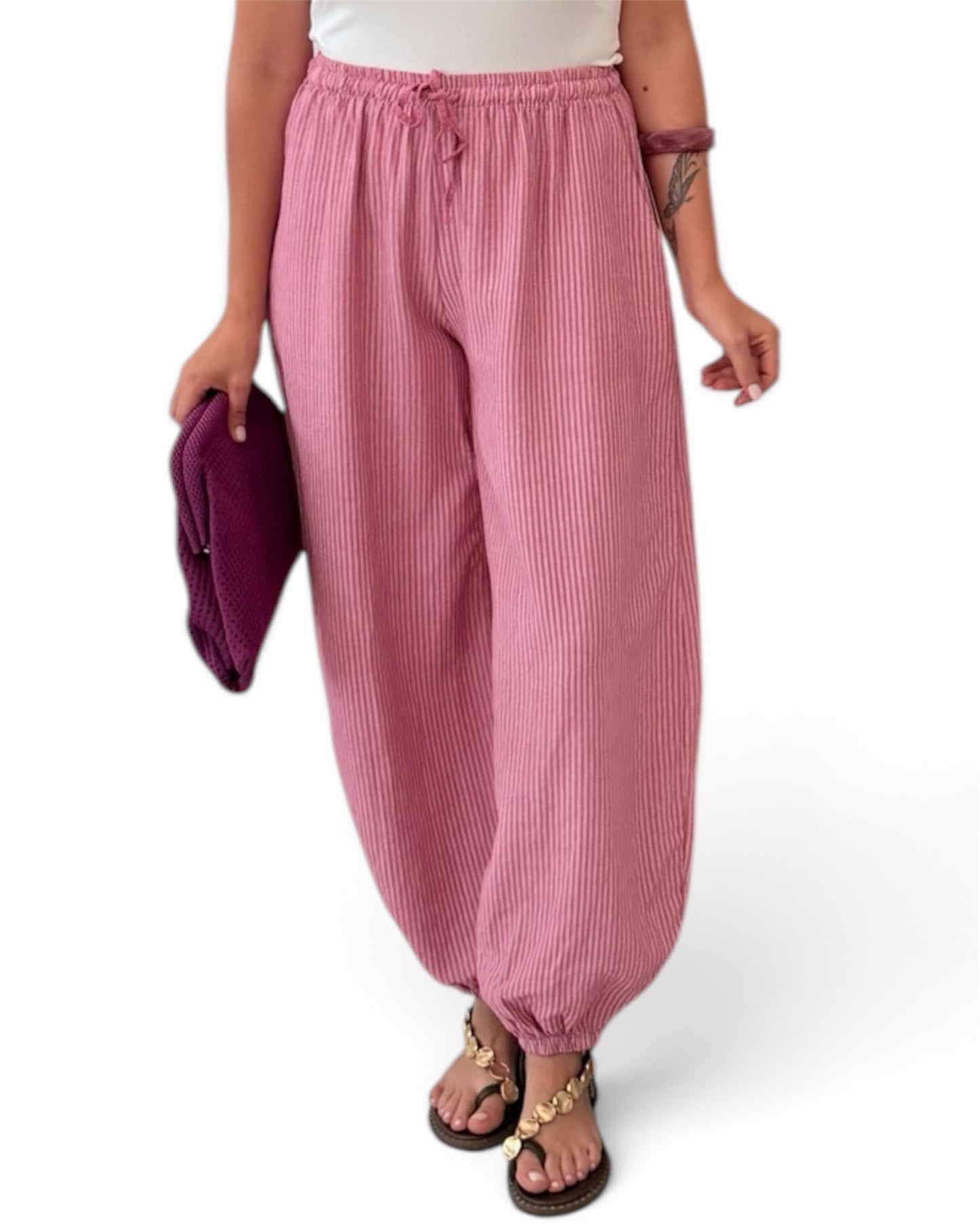 Pantalón Aladin rayas rosita