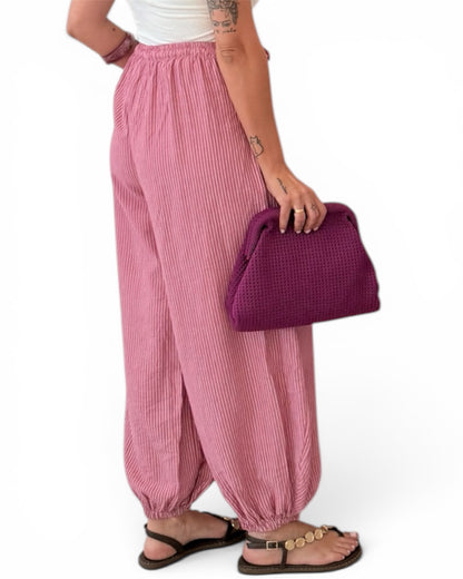Pantalón Aladin rayas rosita