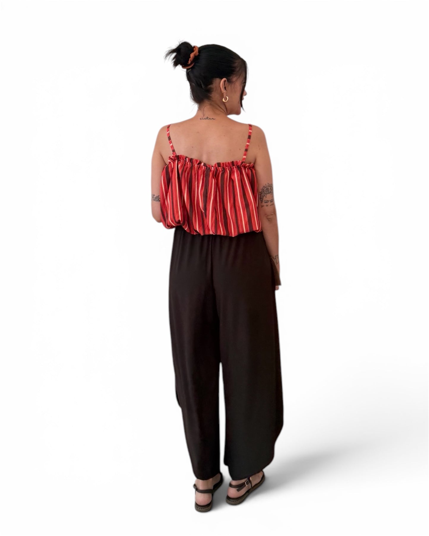 Pantalón licra fría desigual choco