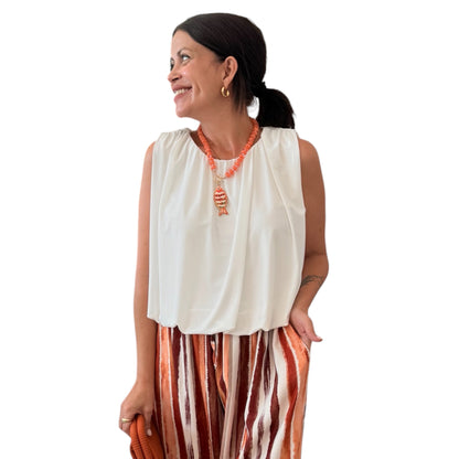 Blusa globo blanca