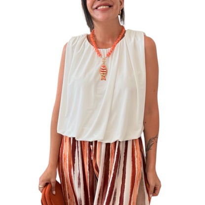 Blusa globo blanca