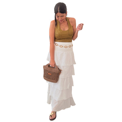Top halter verde tachas