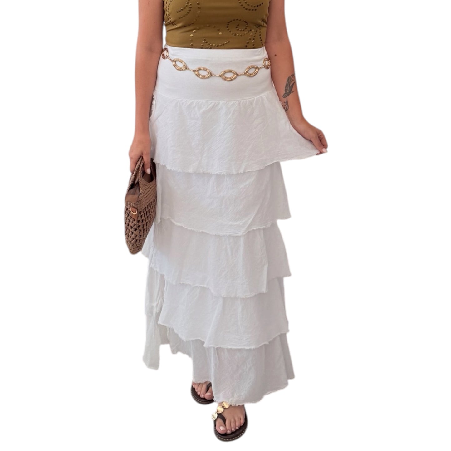 Falda volantes blanca