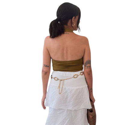 Top halter verde tachas