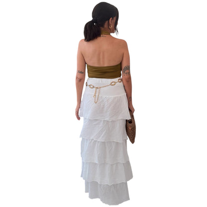 Top halter verde tachas