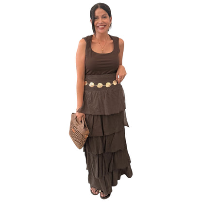 Falda volantes chocolate