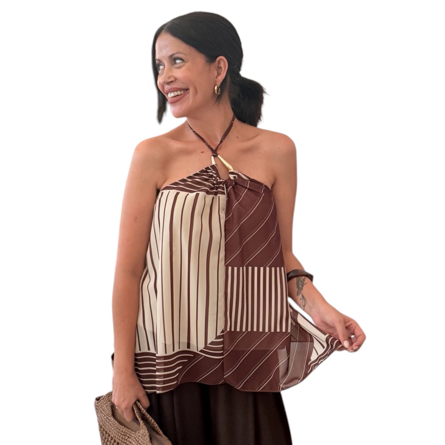 Blusa rayas halter