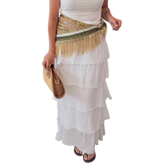 Falda/vestido volantes blanca