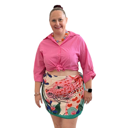 Camisa lisa nudo fucsia