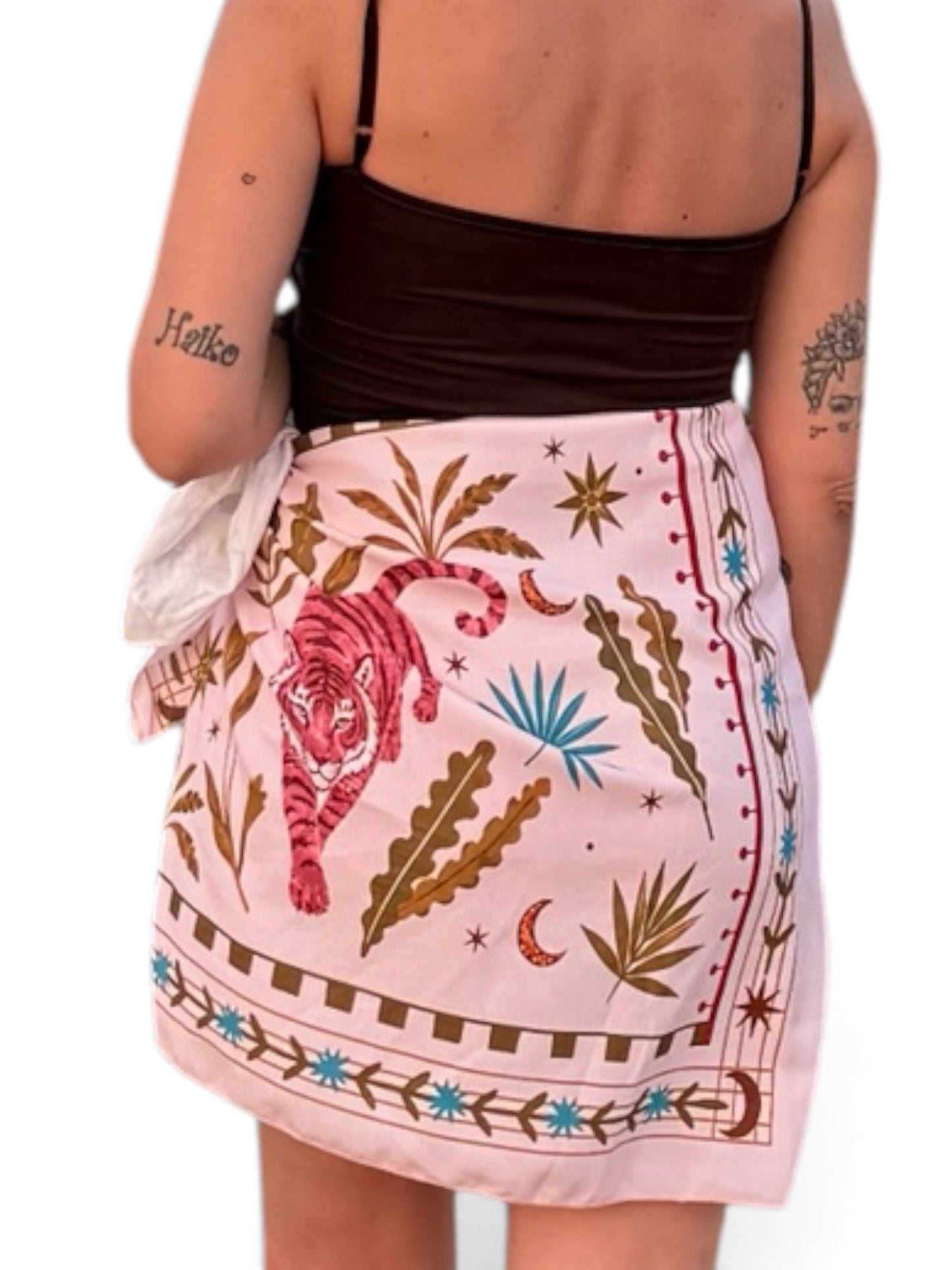 Falda pareo tigre rosa