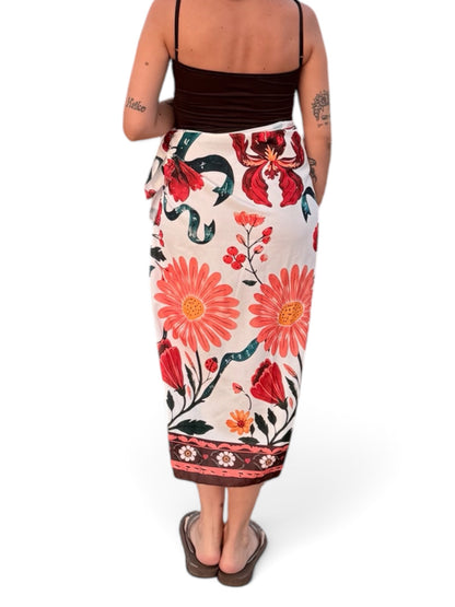 Falda pareo midi floral