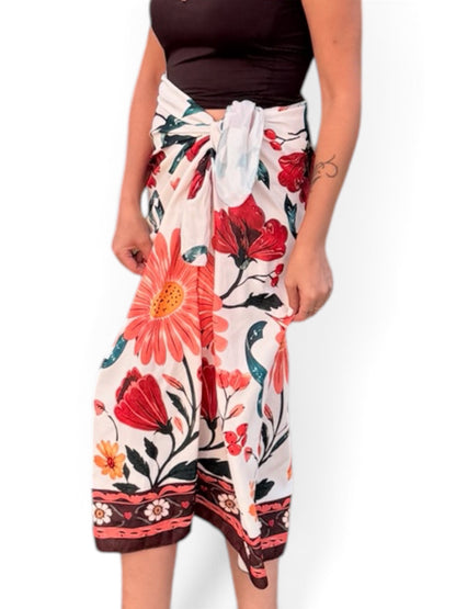 Falda pareo midi floral