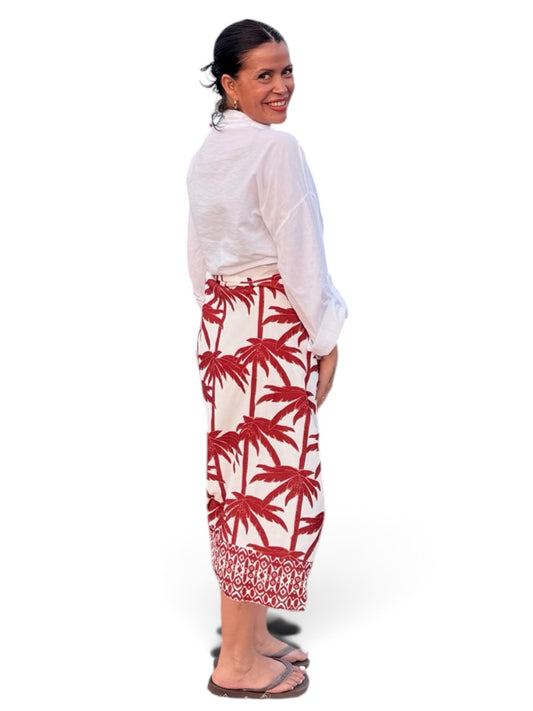 Falda pareo midi palmeras