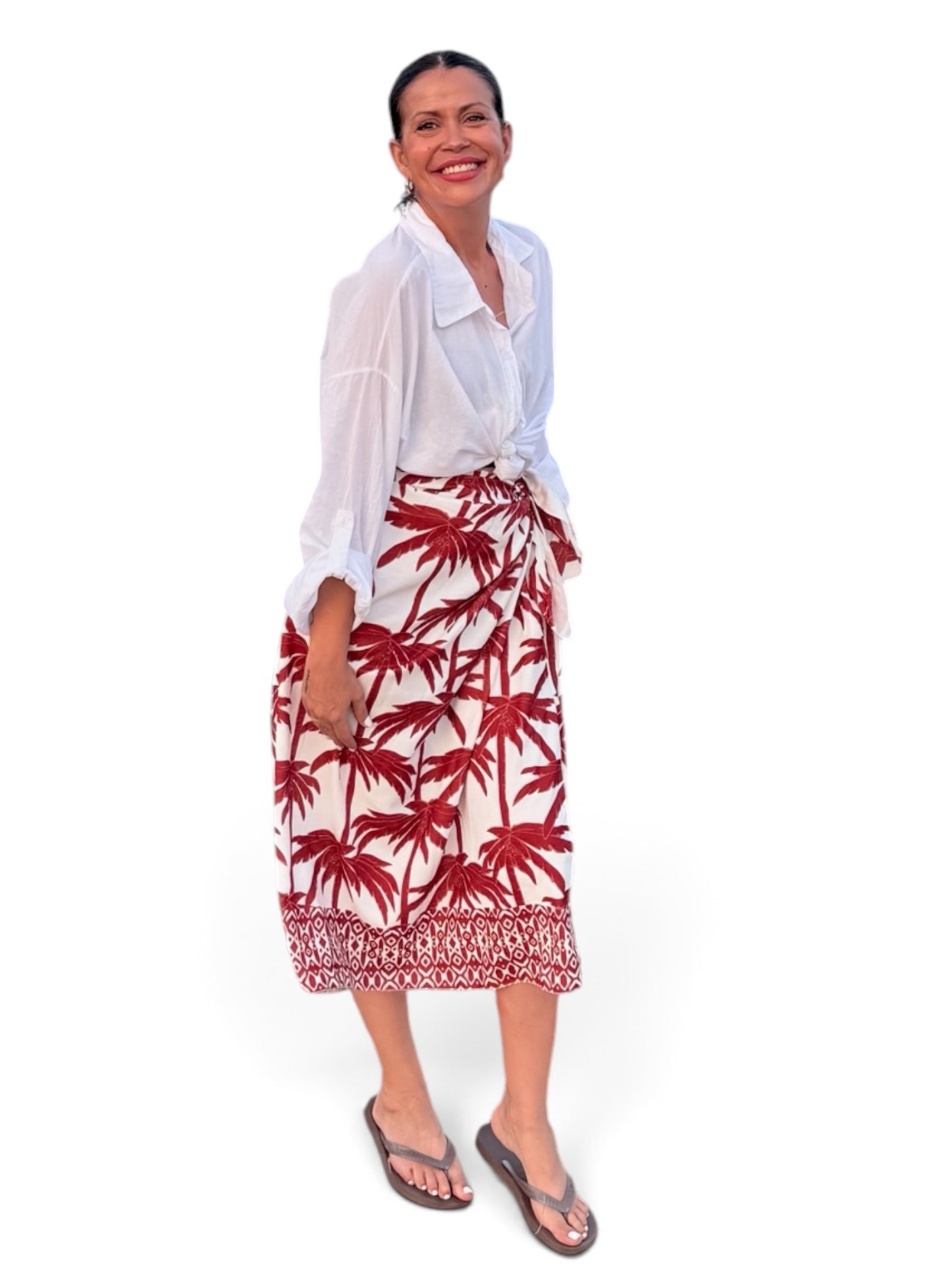Falda pareo midi palmeras